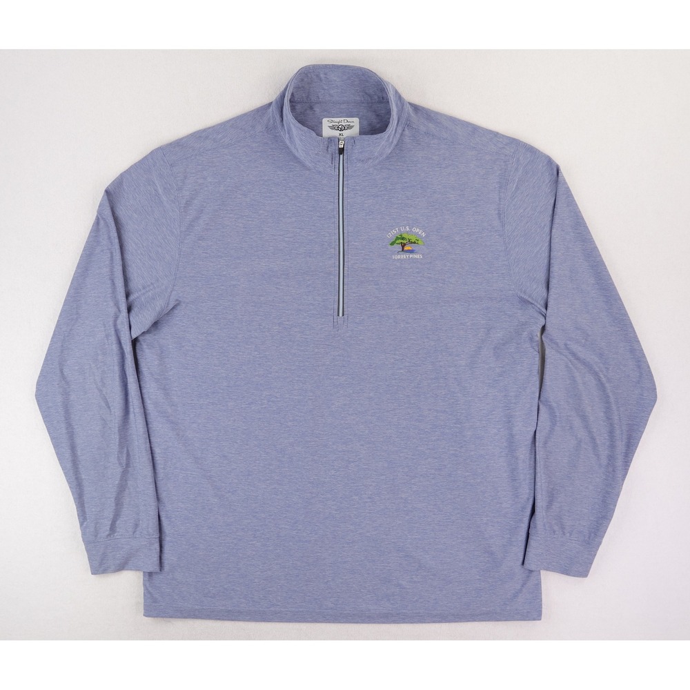 Straight Down Pullover Mens XL Blue US Open Torrey Pines 1/4 Zip Golf Shirt